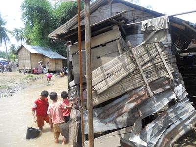 Banjir Landa Desa Sirambas Madina